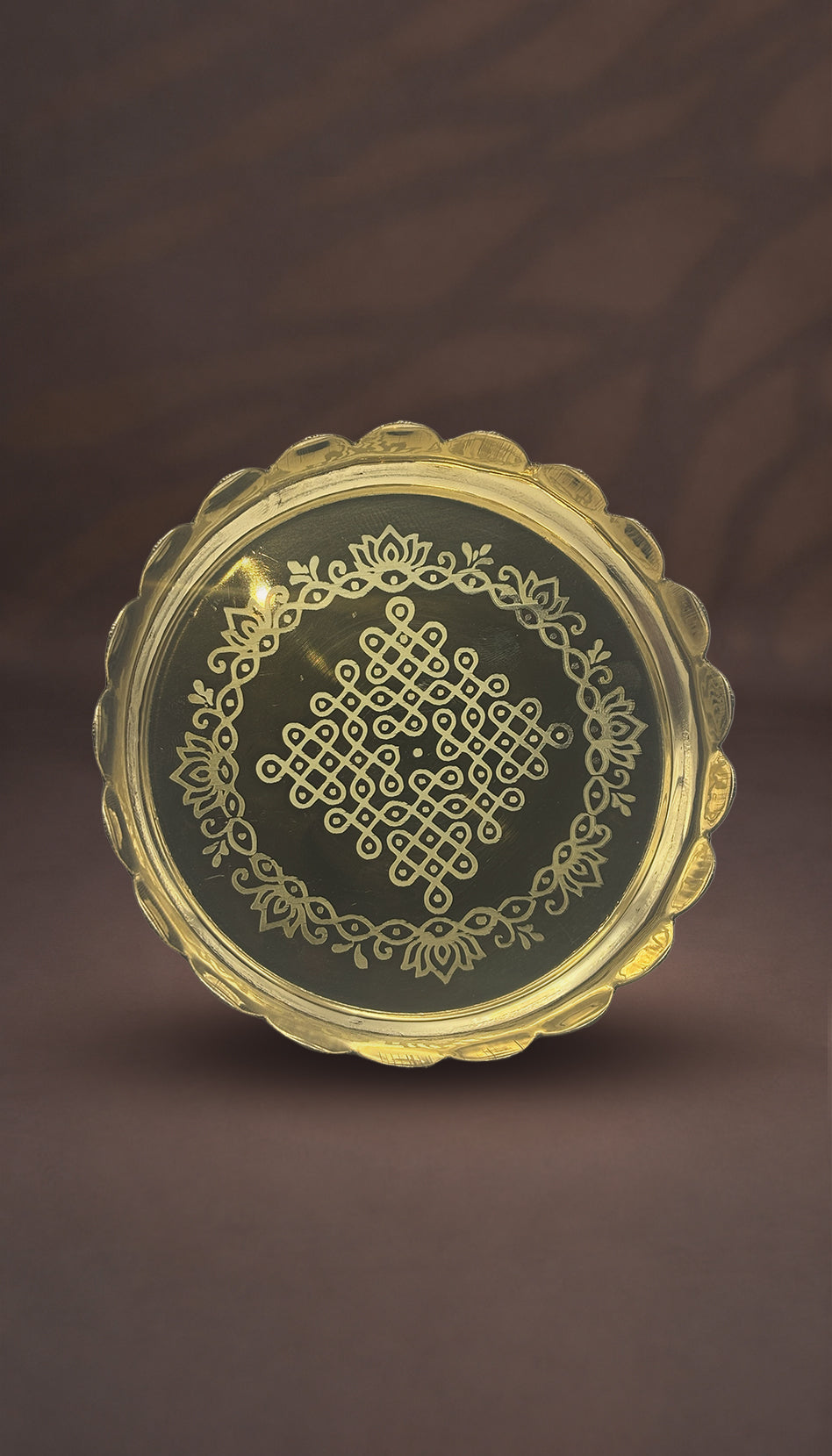 Lotus stand with rangoli design