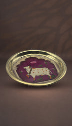 Pichwai Cow Digital Printed Brass Decorative Plate
