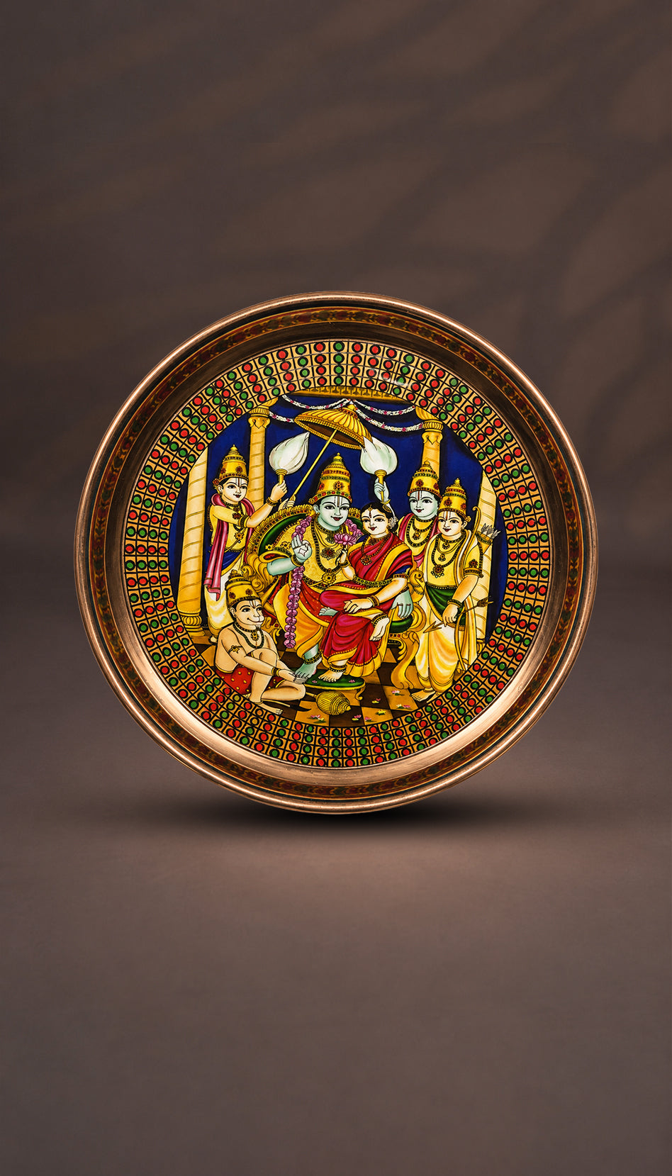 Handcrafted Ram Darbar Decorative Pooja Plate