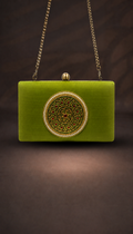 Handcrafted Embroidered Velvet Box Clutch